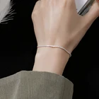 Посеребренный модный простой блестящий браслет-цепочка для женщин минималистичный регулируемый браслет с подвесками ювелирные изделия для свадебной вечеринки подарок для девушки