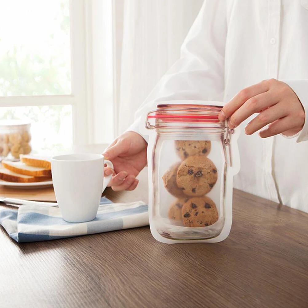 10 шт Mason Jar сумки для хранения продуктов Reclosable Ziplock Treat сумки уплотнительная сумка для хранения продуктов для конфет для печенья, закусок