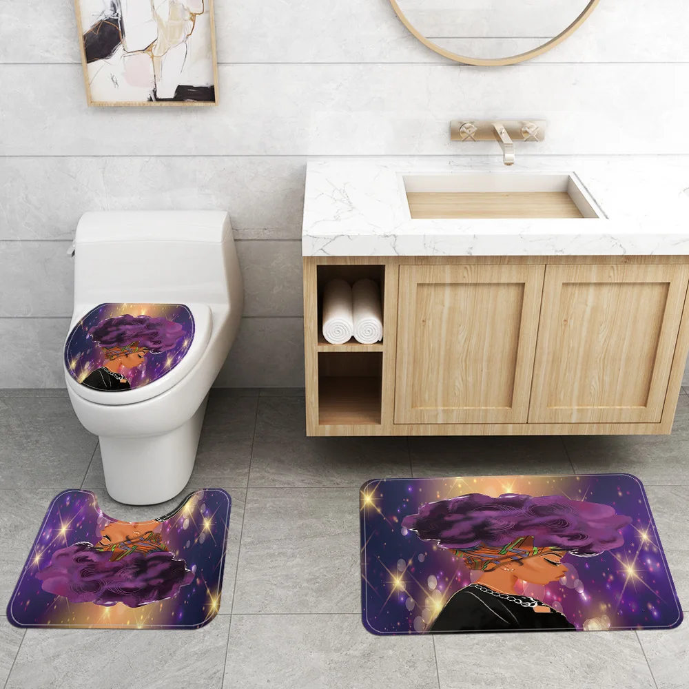 Африканская американская красивая девушка прочная занавеска для душа ванной s