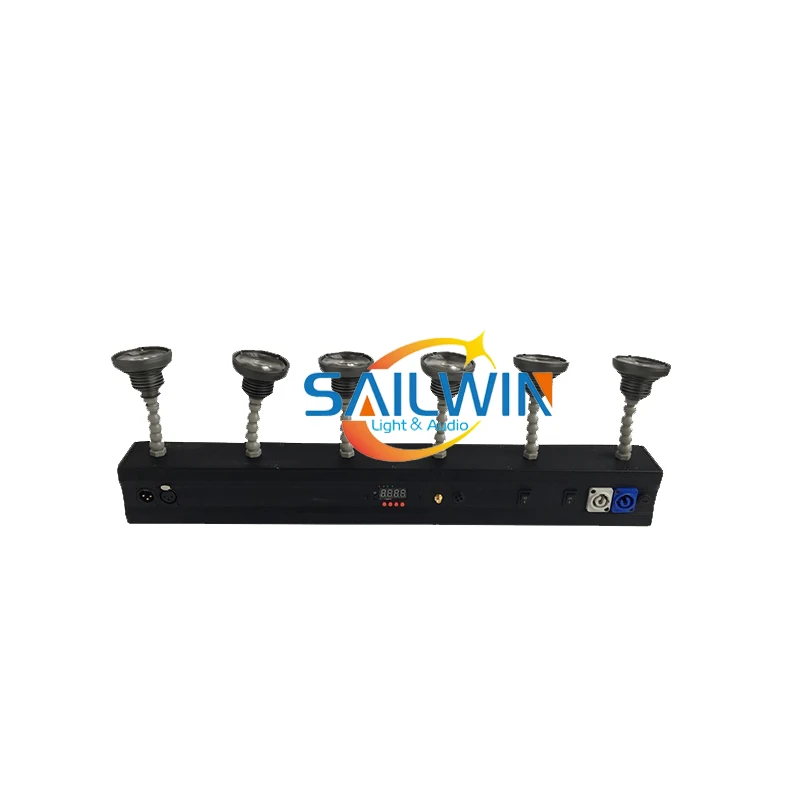 6 головок пуля 60 Вт DMX512 Warmwhite батарея питание беспроводной Светодиодный точечный светильник с ИК-пультом дистанционного управления магнитный для свадьбы