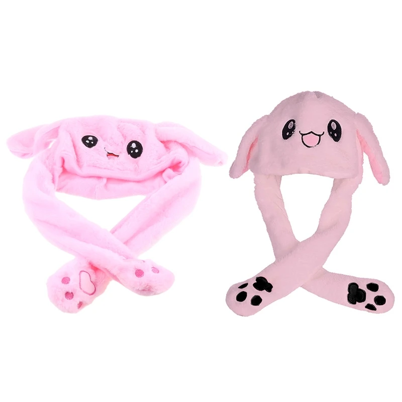 

Rabbit Cute Animal Hat Plush Hat is Very Interesting That The Ear Can Move Plush Toy Gift L4MC
