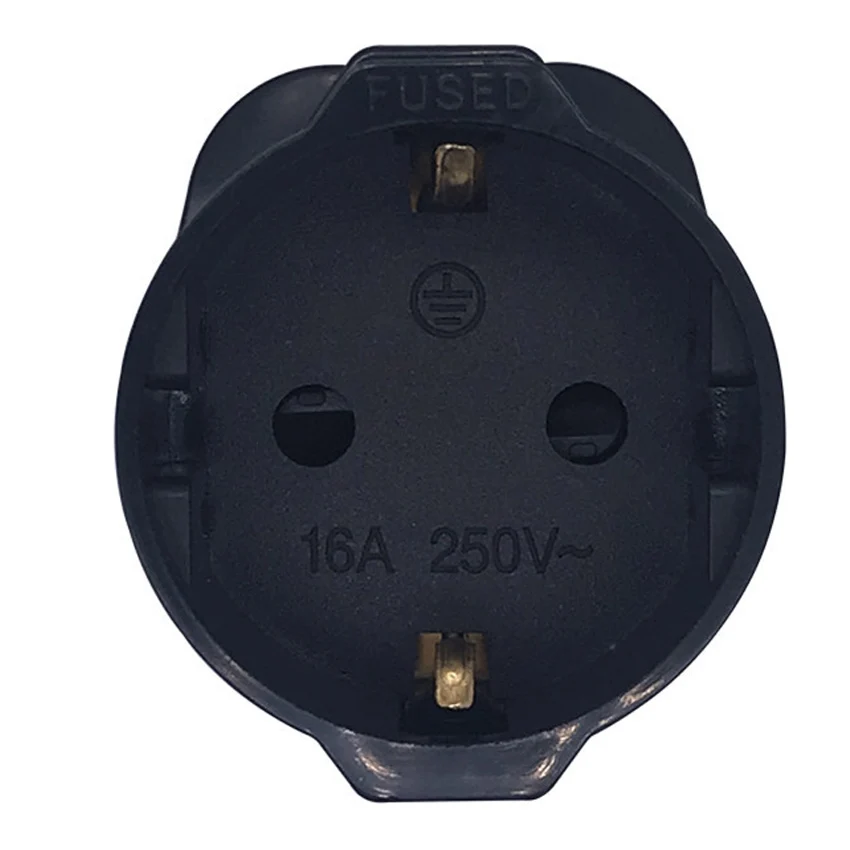 2pcs Germany franch eu to uk fused plug adapter 2pin power cord convert wired connector female 16A 13A male UK | Электроника