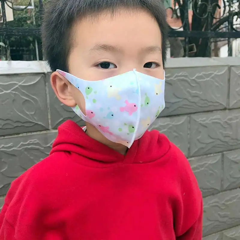 Детская губчатая маска для рта Детские маски лица с мультяшным принтом дышащая
