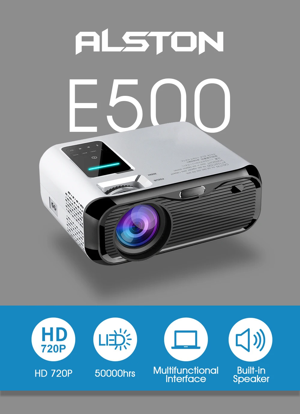 Проектор ALSTON E500 HD 3500 лм поддержка 1080P домашний кинотеатр видеопроектор HDMI VGA AV TF
