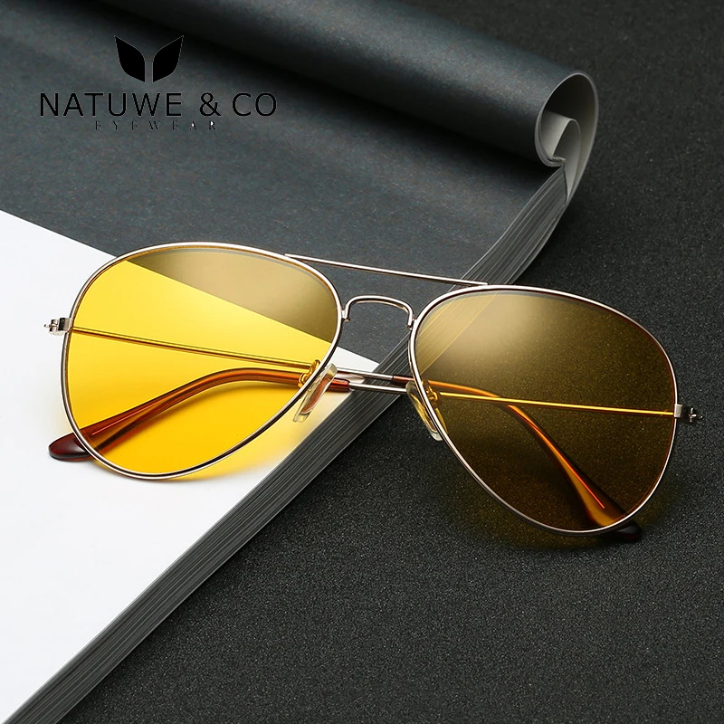 

Мужские солнцезащитные очки для вождения Natuwe & Co, Металлические Модные солнцезащитные очки с ночным видением, недорогие UV400, 2021