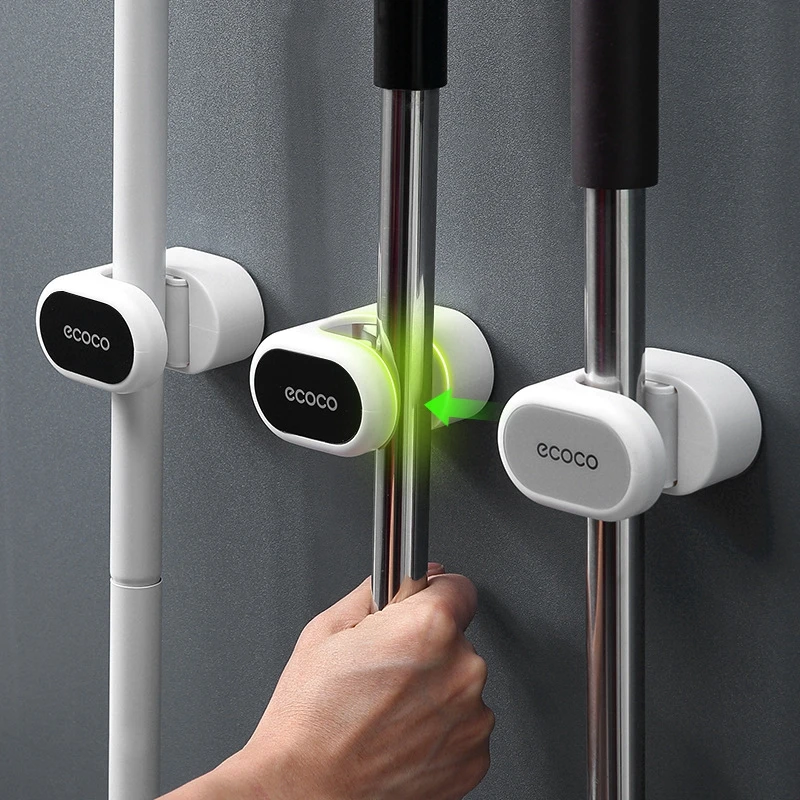 

Broom Holder Wall Mounted Mop Holder Household Adhesive Storage Tools For Bathroom Mop Hook Racks Kitchen Organizer Home Deco