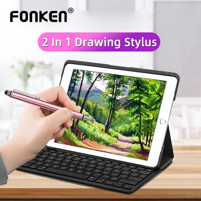 2 in 1 stylus pen for phone tablet touch pen for drawing capacitive smart pencil universal android mobile screen thick thin pens free global shipping