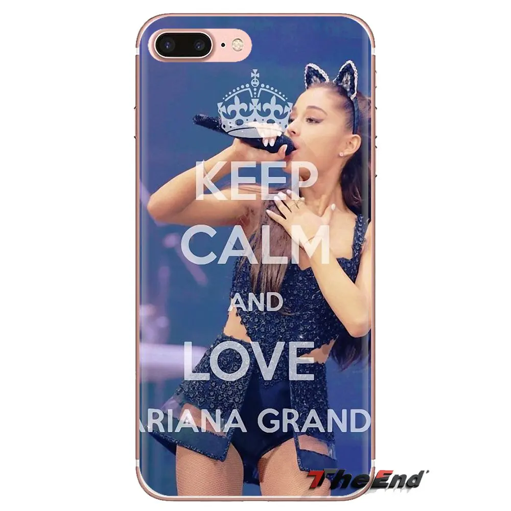Для Xiaomi Redmi 4 3 3S Pro mi 4i 4C 5 5s Max Note 2 Keep Calm and Love Ariana Grande прозрачный мягкий чехол |