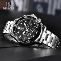 benyar top brand luxury watch men sport watches for men quartz watches mens 2022 business military chronograph relogio masculino