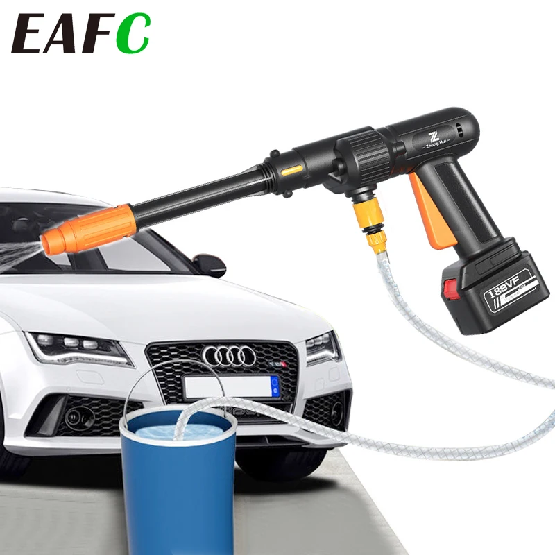 Electric Car Washer Gun 21V Wireless High Pressure Cleaner Foam Nozzle For Auto Cleaning Care Cordless Protable Wash Spray | Автомобили и