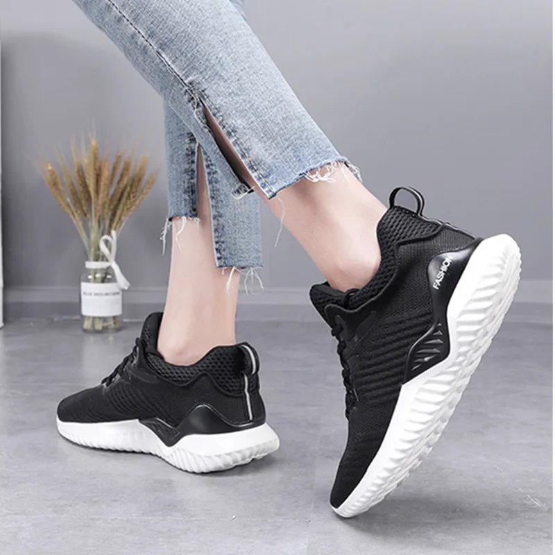 Женская повседневная обувь плоский светильник прочные кроссовки сетка дышащая