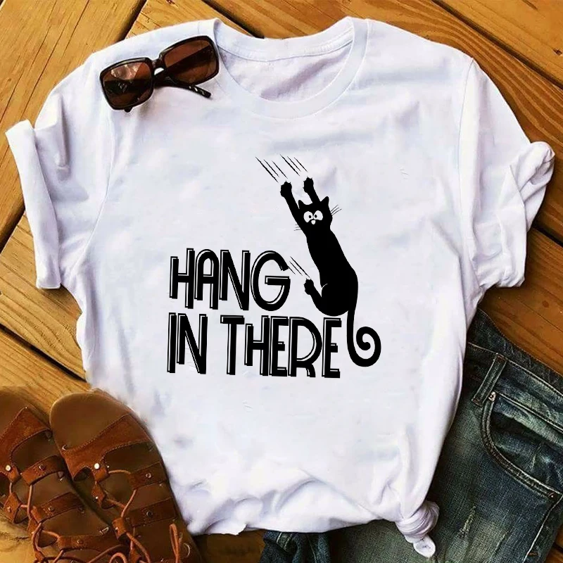 Женская одежда с принтом животных и кошек 2020 крутая женская футболка рисунком