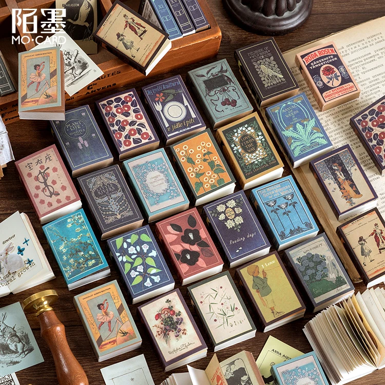 

100 шт. Ван Гог книжной коллекции серии крафт-бумага мини-открытка с буквенным принтом конверт для художественного оформления ногтей, ручная ...