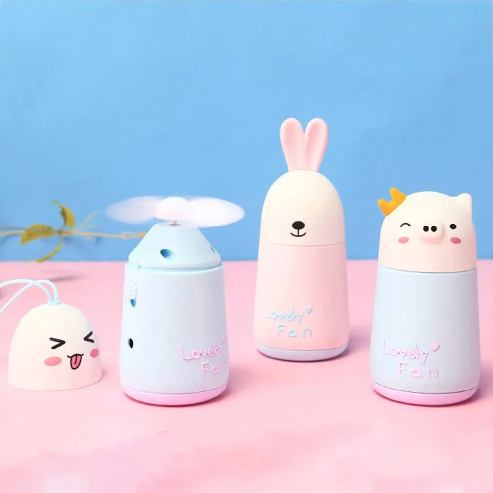 Мультяшный милый поросенок Usb зарядный вентилятор с заячьими ушками мини