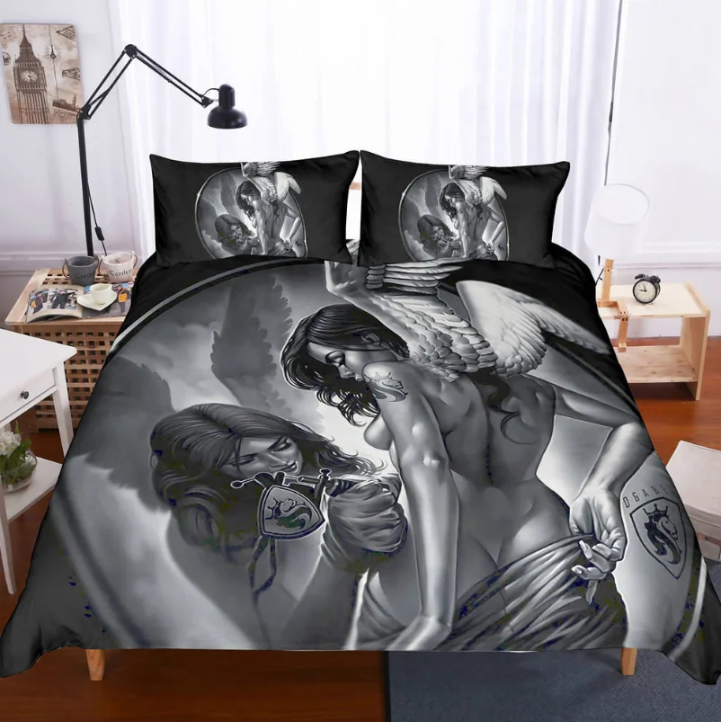 

3D HOT Sexy Romantic Skeleton Wild Hot Woman Bedding Set Origin Duvet Quilt Cover for Adults FULL/QUEENComforter Cover