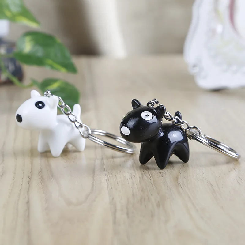 Брелок для ключей в виде собаки Симпатичный 3d кожаный эмалированный модный