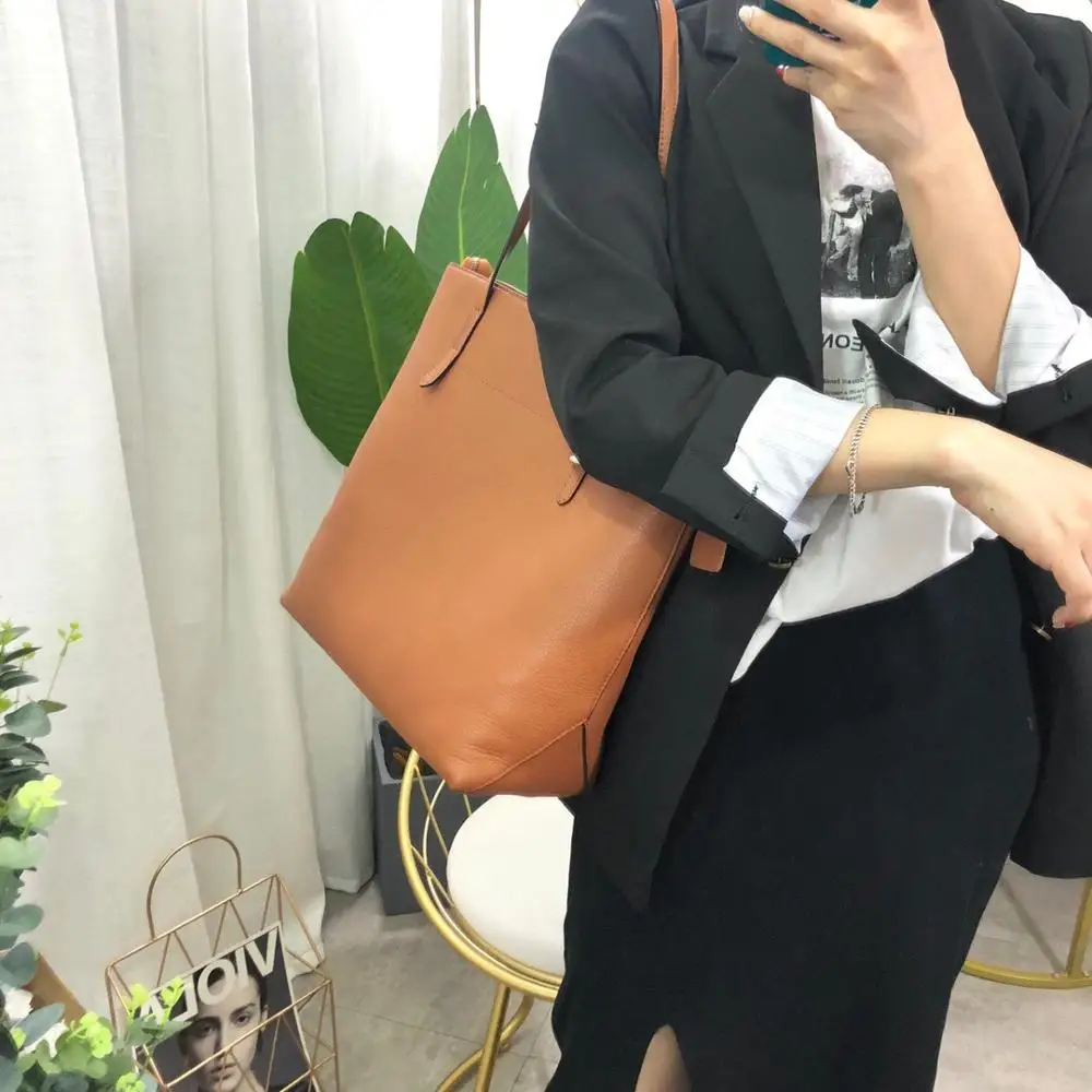 

free shipping 2020 the new style fashion and simplegenuine cow leather women handbag one shoulder bag crossbody bag 30cm6 color
