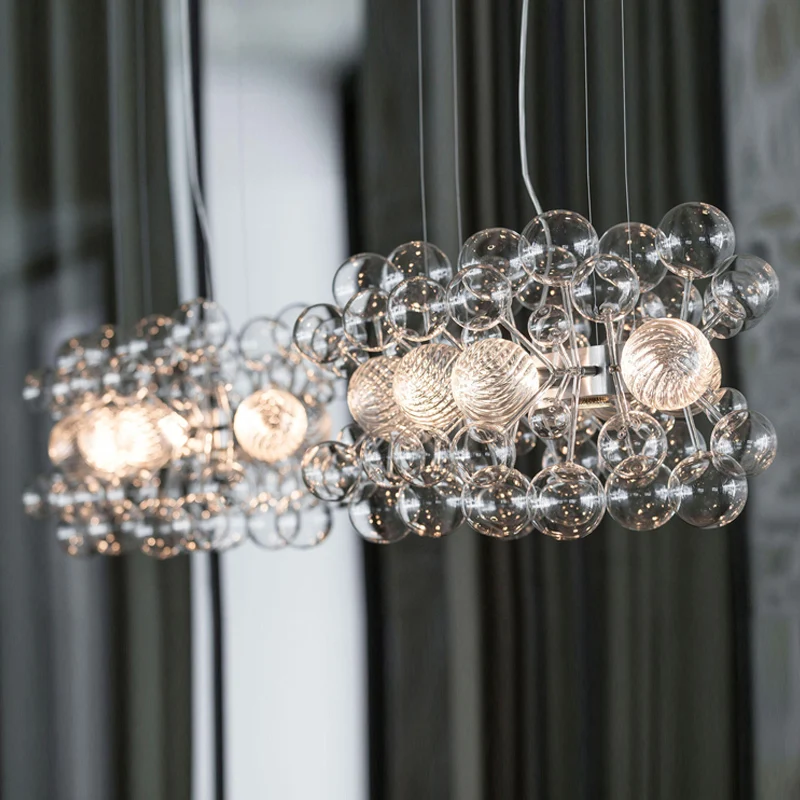 

Tt2021 New Nordic Style Living Room Dining Room Glass Art Chandelier Molecular Modeling Modern Atmosphere Lamps