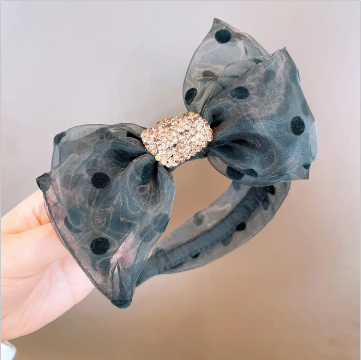 

Eugensha fairy retro wave dot Czech diamond big bow hairbands jewelry headbands