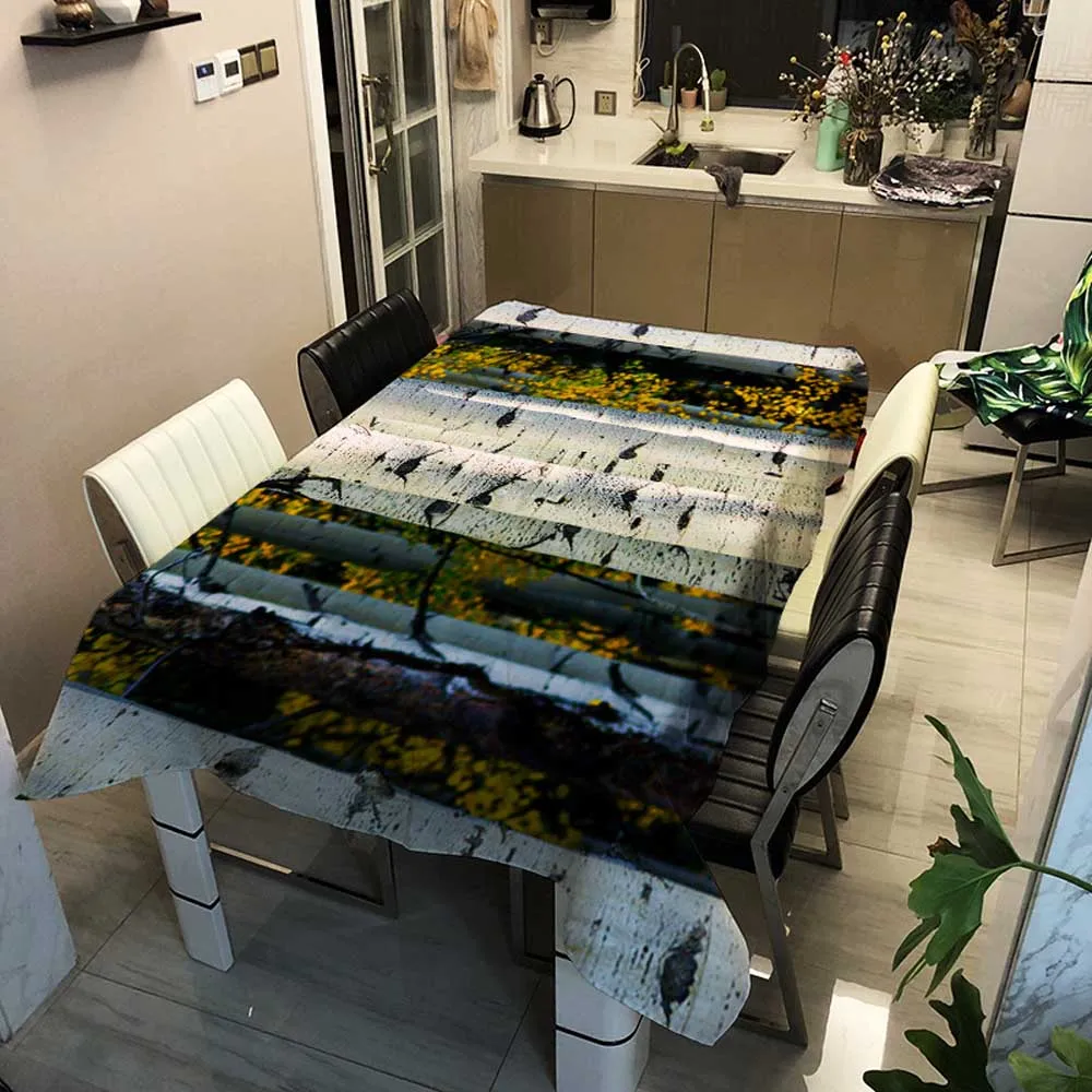 Скатерть прямоугольная с изображением леса для чая кофе | Дом и сад