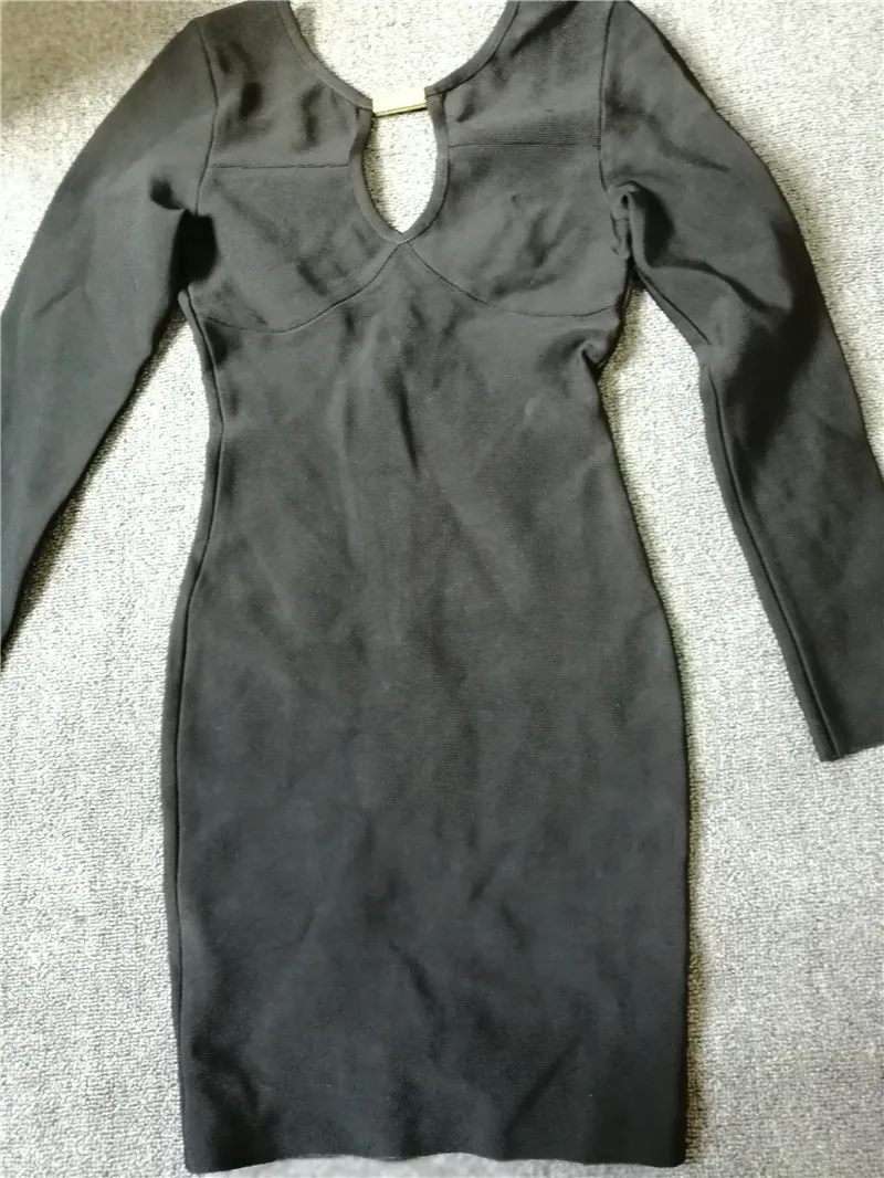 2019 осенне зимнее модное облегающее платье с круглым вырезом длинными рукавами и