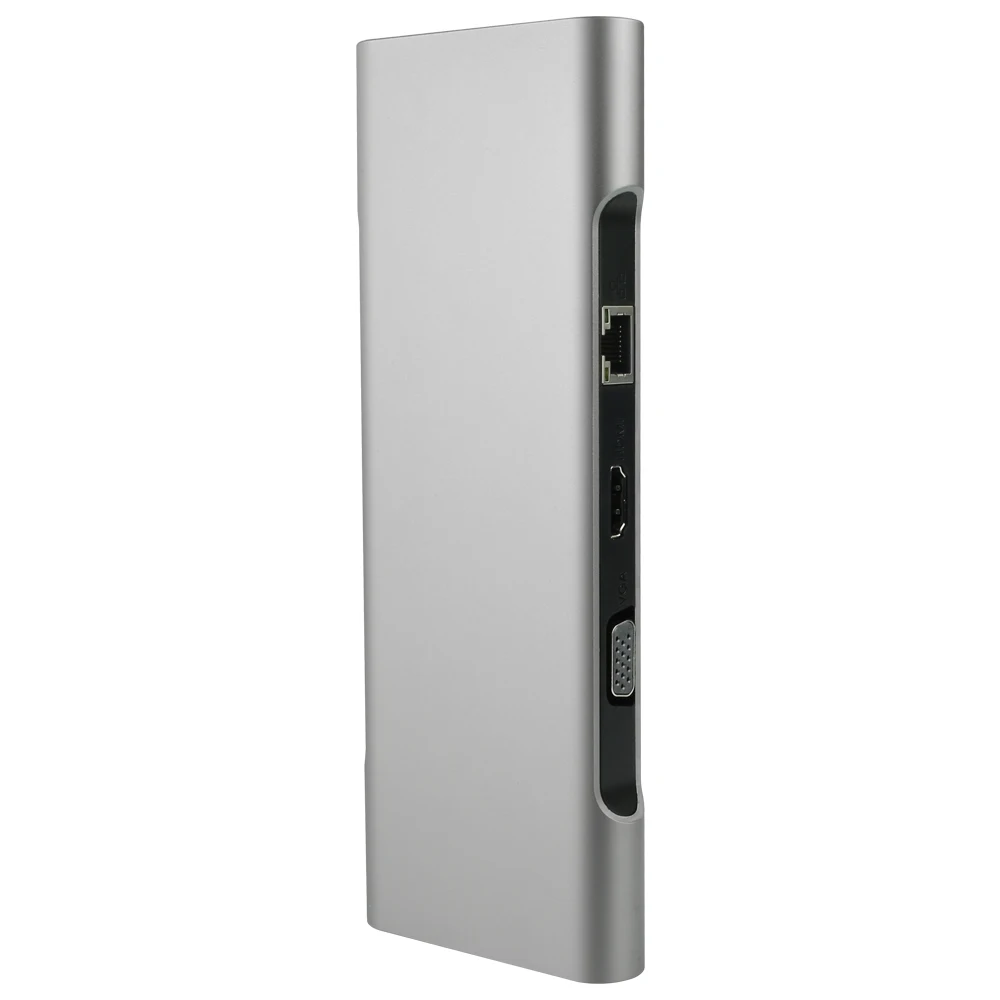 Док-станция Type c с алюминиевым кард-ридером HDMI RJ45 PD зарядное устройство аудио для