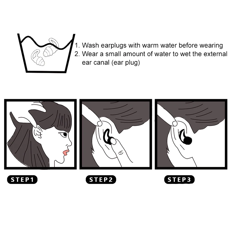 

ZK50 Ear Plugs Protective Soft Silicone Waterproof Anti-noise Earplugs Ear Protector Foam Insulation For Travel Sleep Snoring