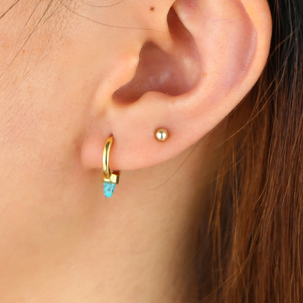 Новейшие серебряные серьги кольца выложенные опалом бирюзовые камни для женщин