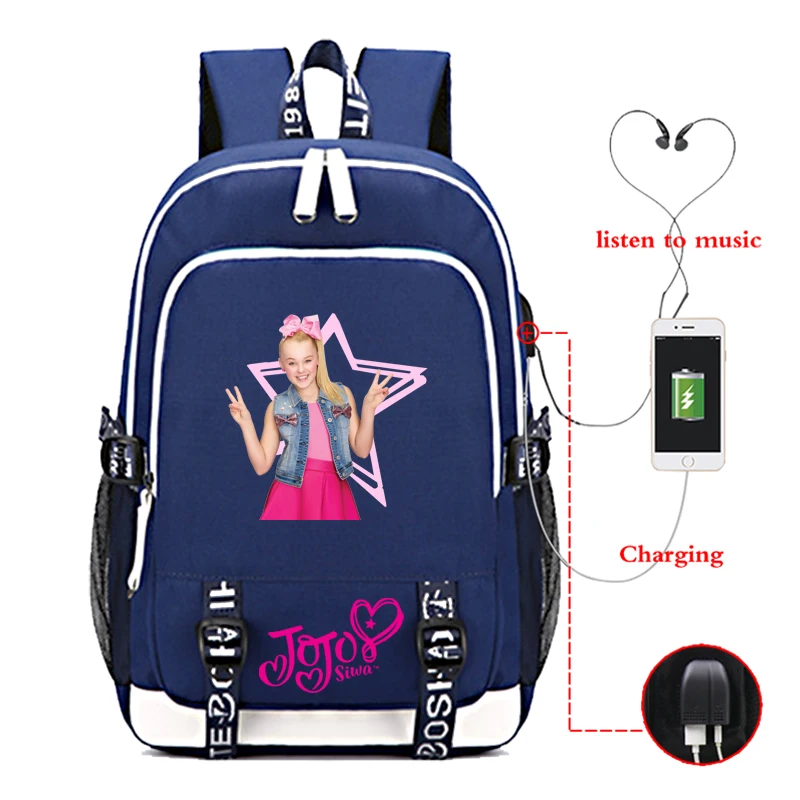Рюкзак Pop Star Jojo Siwa с USB зарядкой школьные сумки для девочек-подростков