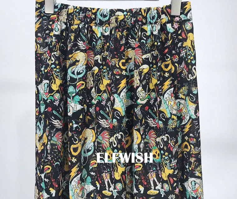 Женская Асимметричная Юбка-миди с цветочным принтом и поясом на резинке - купить