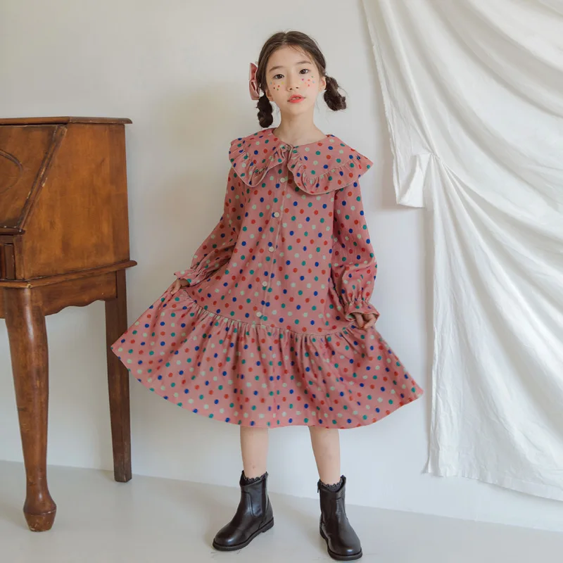 Осеннее платье для девочек Новинка 2019 года детская одежда платья
