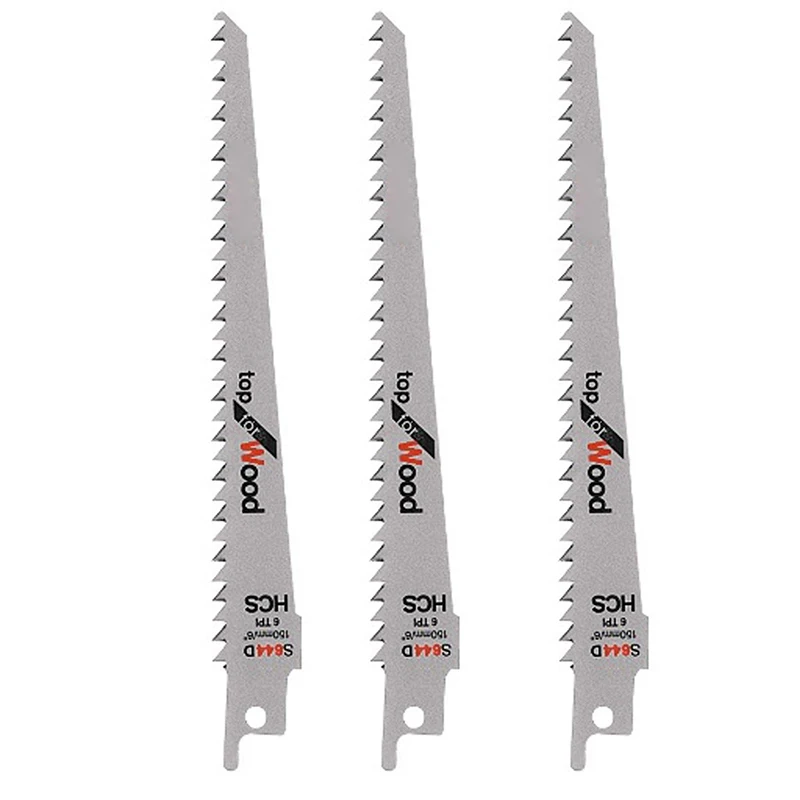 

3x 150mm 6 HCS Reciprocating S644D Saw Blades For Wood Pruning Extra Sharp Sale