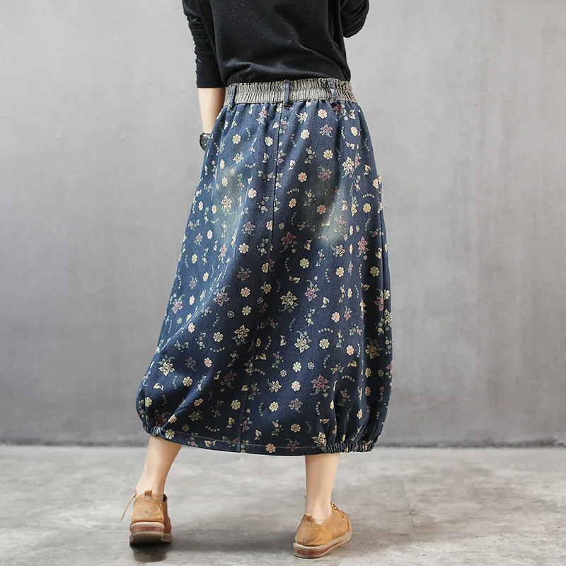 Джинсовая Вельветовая Толстая Ретро осенняя и зимняя новая флисовая юбка с