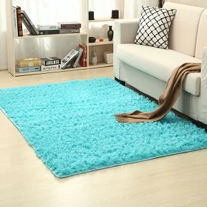 Sky Blue Мохнатый ковер для гостиной, домашние теплые плюшевые напольные коврики, пушистые коврики для детской комнаты, ковер из искусственного меха, коврики для гостиной, шелковые коврики - Цвет: Sky Blue