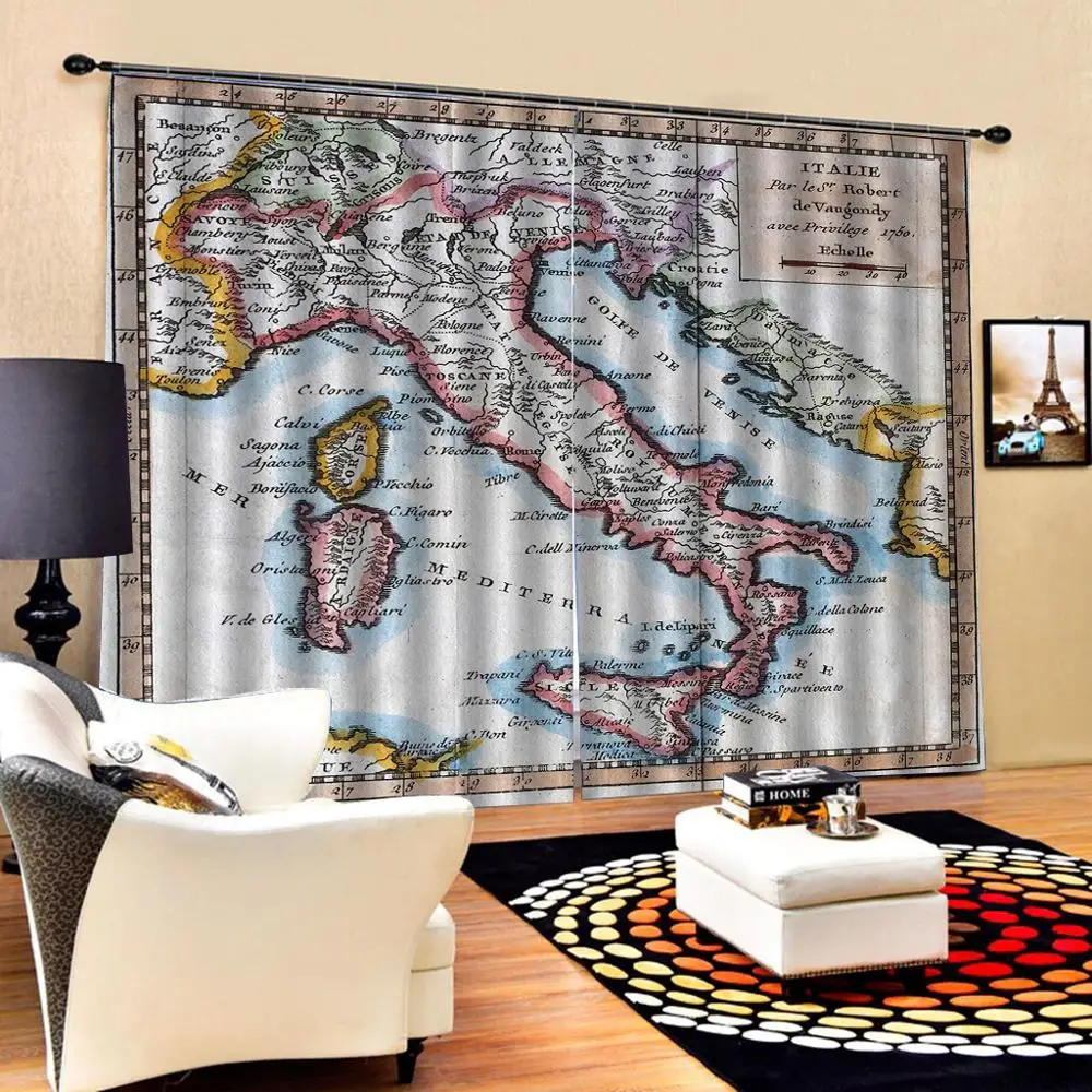 Карта мира занавеска для душа гостиной светонепроницаемые шторы спальни