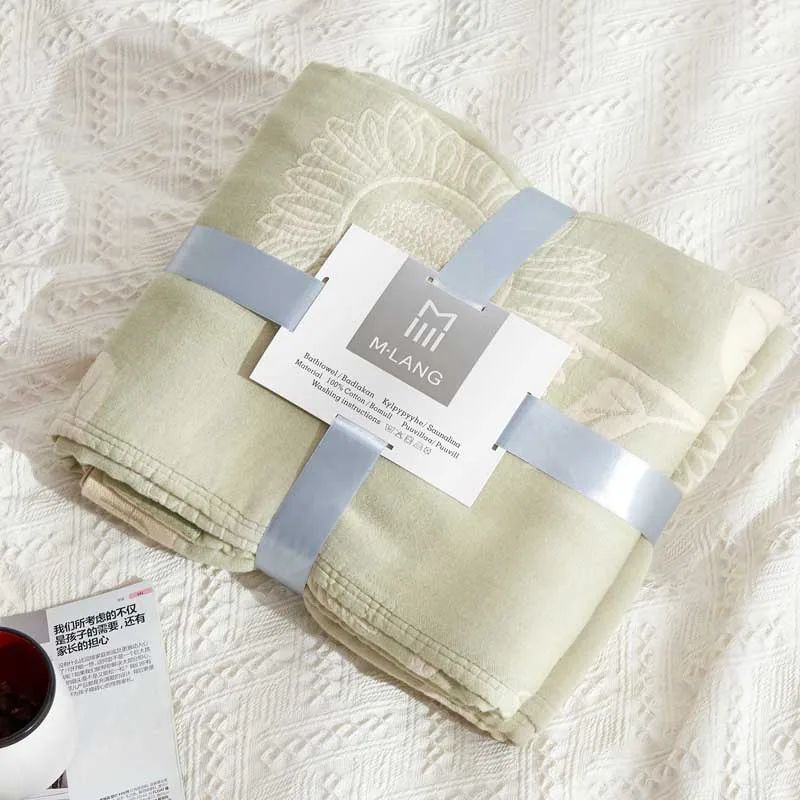 Хлопковое газовое домашнее постельное белье покрывало на диване шезлонг бланке