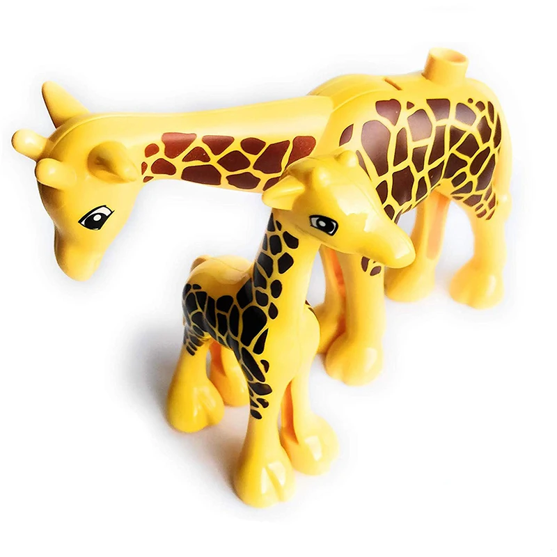 

Big Size Diy Building Blocks Animal Accessories Figures Lion Panda Compatible with Duplo Toys for Children Kids Gifts