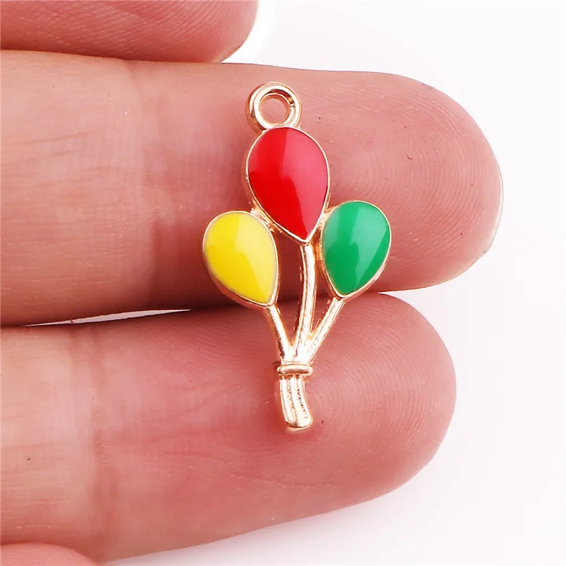 

20Pcs Cute Enamel Hot Air Balloon Charms Breloque Pendant For Bracelet Necklace Accessories Jewelry Making Craft