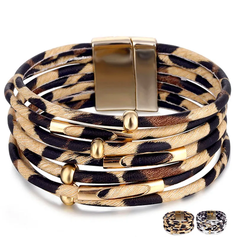 Модные леопардовые кожаные браслеты для женщин 2020 новые модные и элегантные