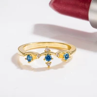 solid 14k gold color sapphire jewelry rings for women anillos de silver 925 jewelry bizuteria wedding bands sapphire gemstone