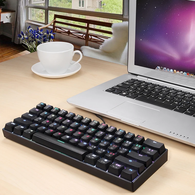 Motospeed CK61 60% мини игровая механическая клавиатура USB Проводная 61 клавиша RGB