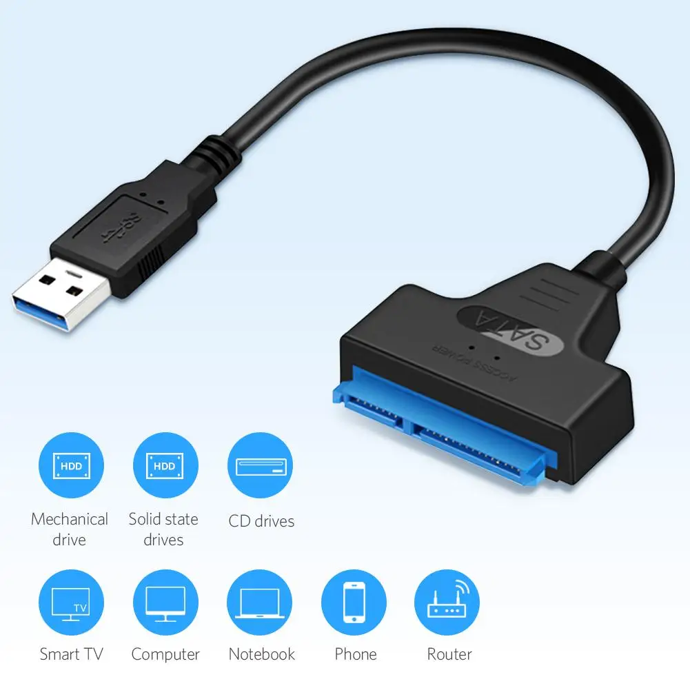 USB 3.0 to SATA7+15pin Hard Disk Cable Converter 2.5 Inches SSD HDD SATA Adapter Accessories &amp Parts |