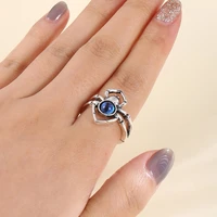 2022 new fashion blue spider zircon ring for women birthday gift party wedding celebration adjustable ring jewelry anillo