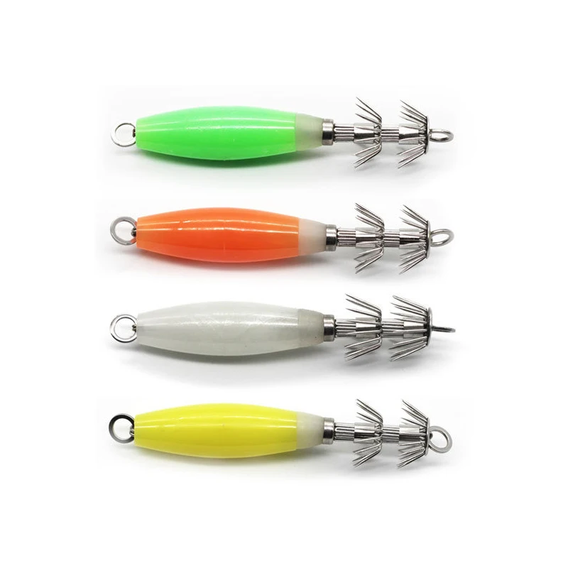 

4PCS 14g 32-needle Luminous Squid Hook 12cm Glow Squid Jigs Hook Cuttlefish Fishing Hook Sea Fishing Lures pesca Fishing Bait