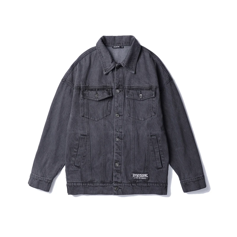 Хип Хоп Уличная Мужская джинсовая куртка винтажная потертая Харадзюку оверсайз