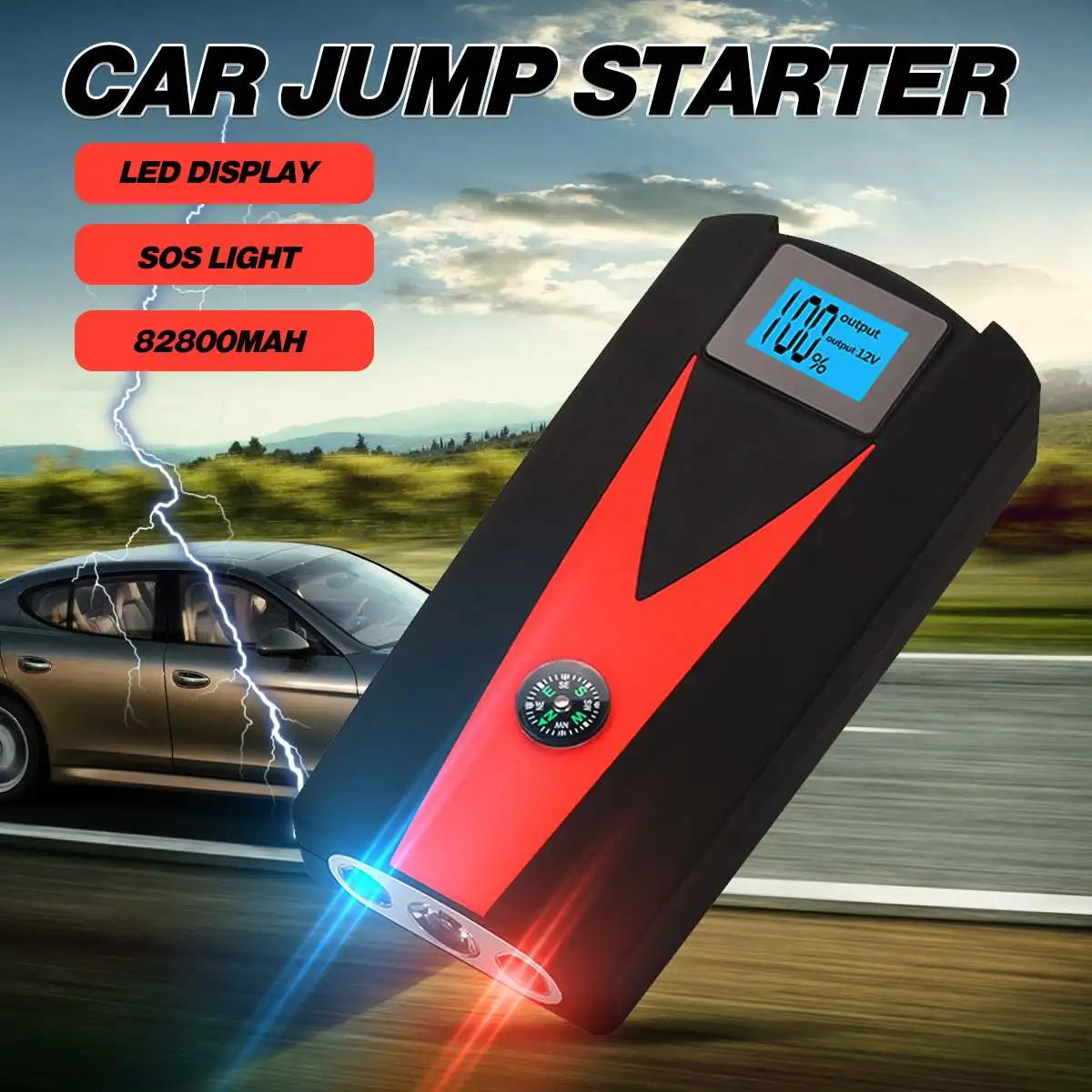 

4 порта USB светодиодный автомобиль скачок стартер 82800 мАч 800A 12V/5V Портативный транспортного средства аварийного стартера Мощность банк автом...