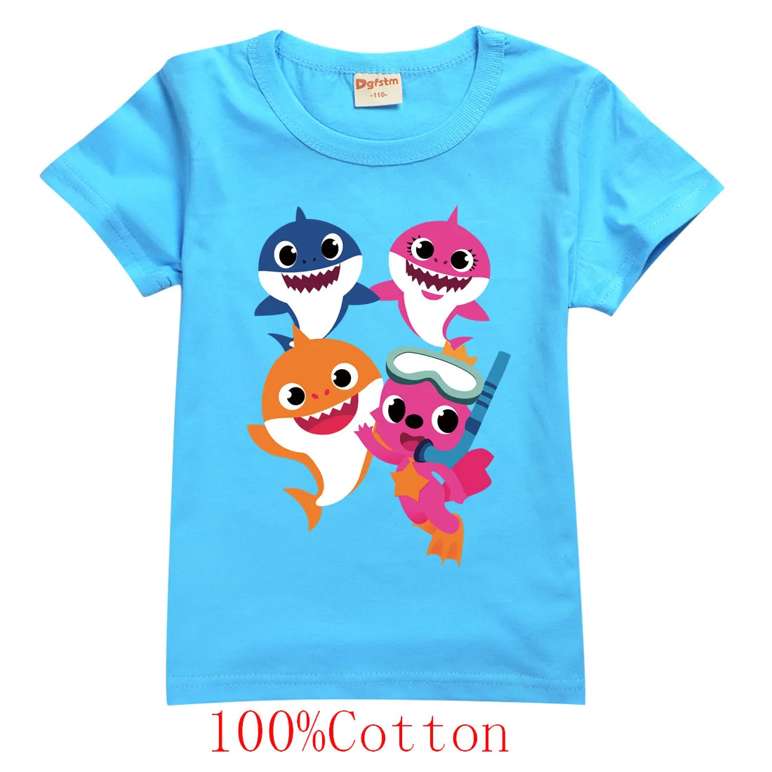 

Kids Short Sleeve T-shirt Boys and Girls Children's Cotton Bottomed Shirt Toddler Cute Shark T-shirt 2021 New Children's Summer