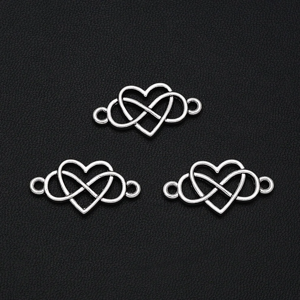 

15pcs/Lots 13x25mm Antique Silver Plated Infinity Connectors Love Pendant For DIY Jewelry Making Finding Supplies hqd Wholesale