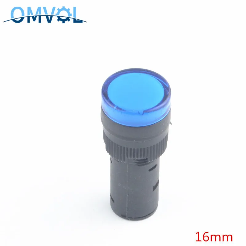 Светодиодный сигнальный светильник 16 мм синий зеленый красный белый желтый 5 В (6 3