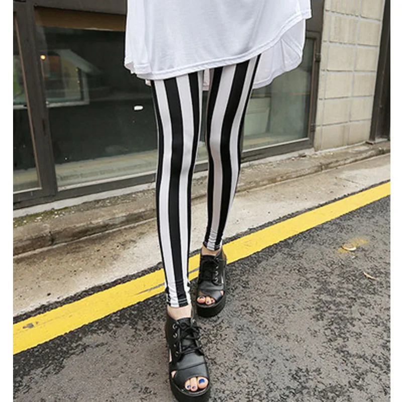 Женские эластичные леггинсы в полоску длинные брюки карандаш JLWOM0016|Брюки| |